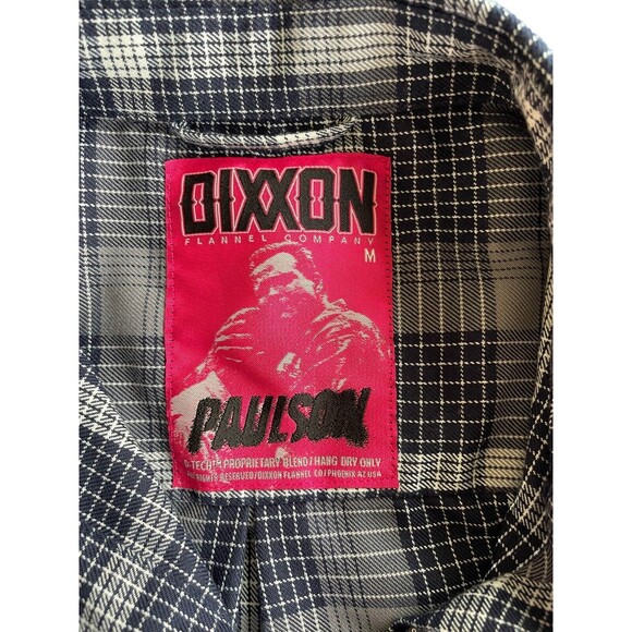 Dixxon Shirt Womens Medium Gray Blue The Paulson Plaid Button Up Flannel Pockets - Picture 7 of 12